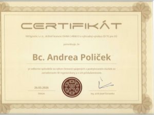 andrea poliček certifikát 0001