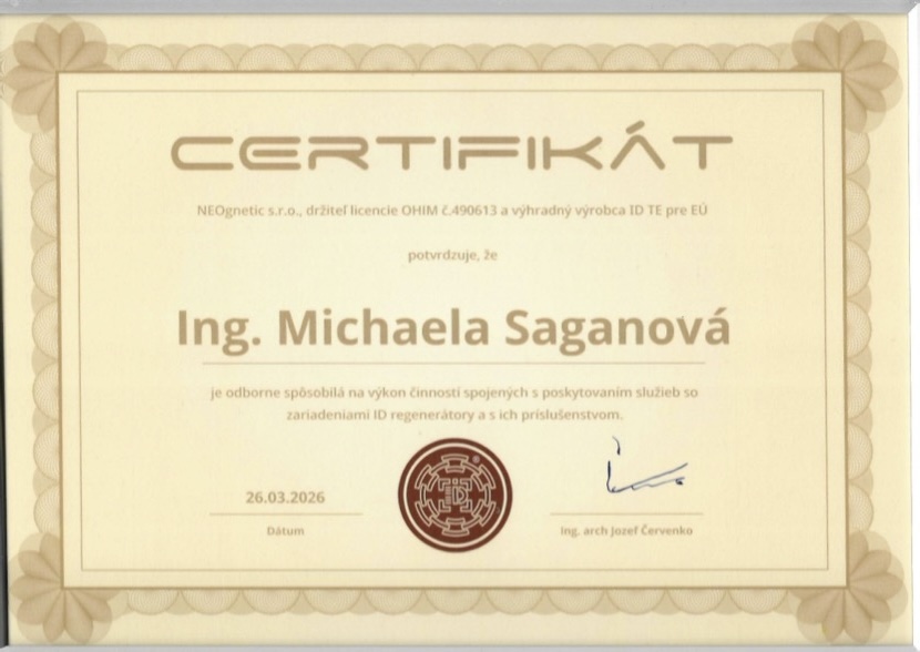 michaela saganova certifikat 0001